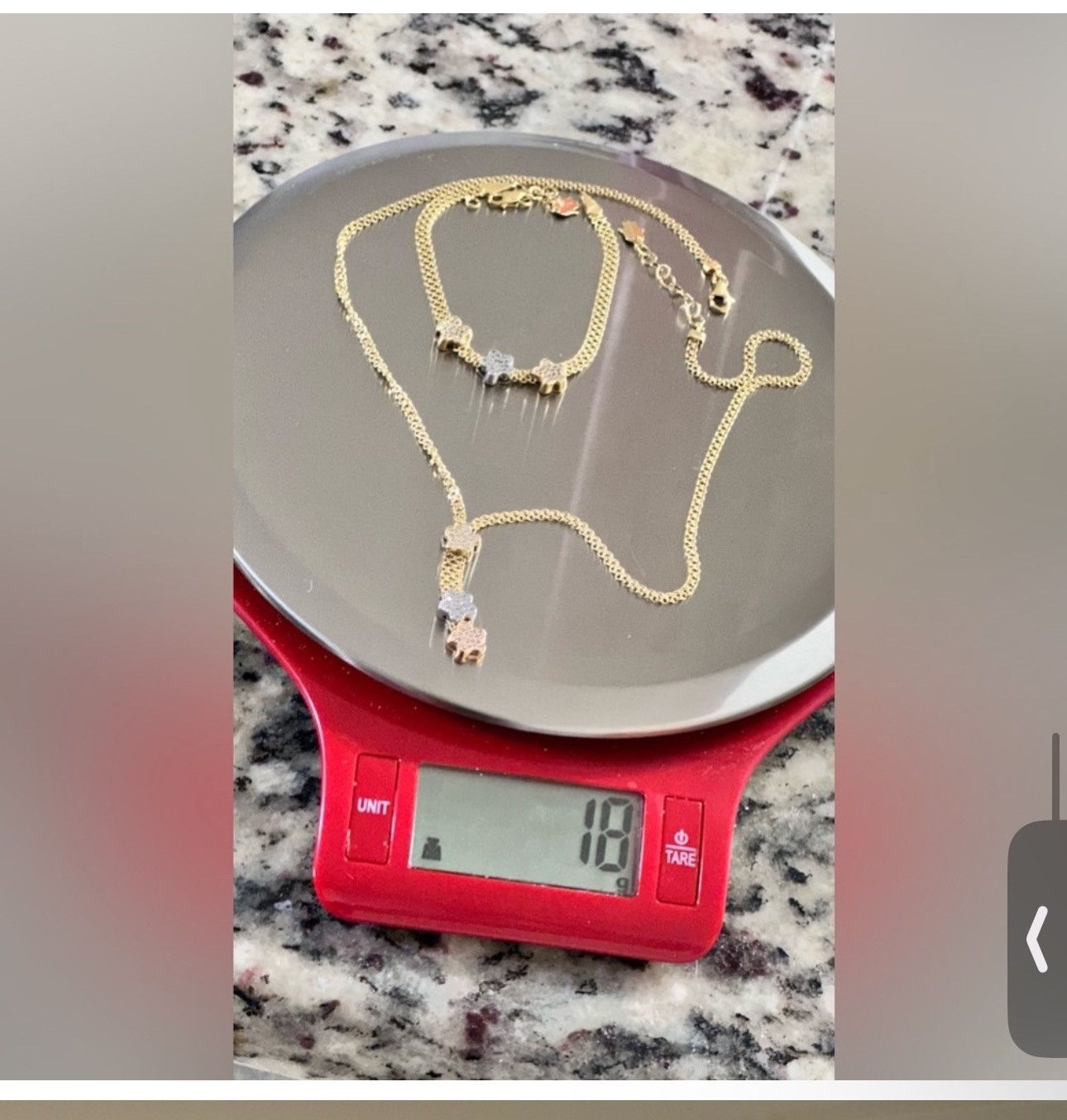 Handmade genuine 18k pure gold stamped set of necklace & bracelet Size ONE SIZE - 6 Thumbnail