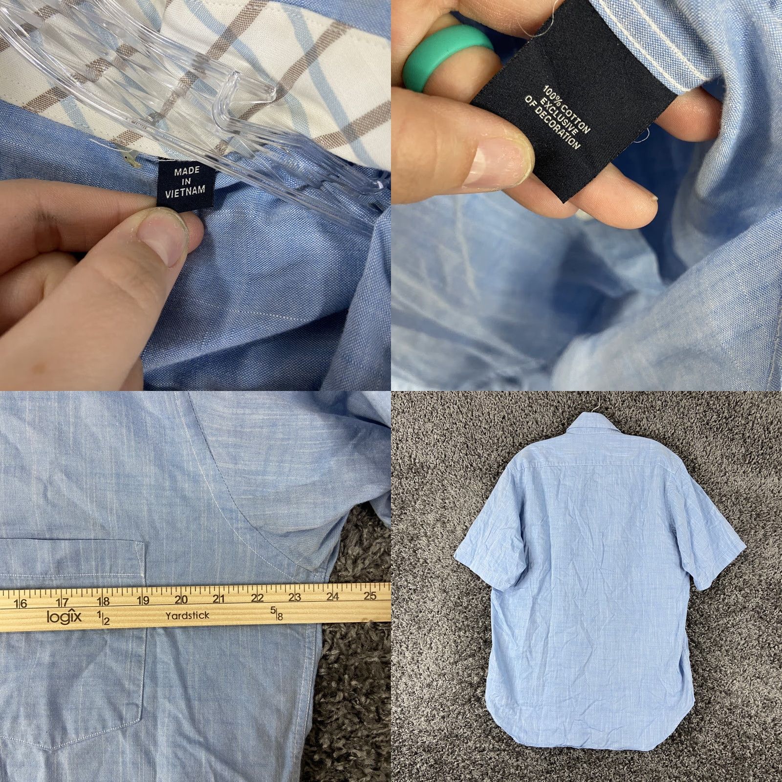 Tailorbyrd VINTAGE Tailorbyrd Button-Up Shirt Men L Short Sleeve Blue Adult Large Blue Button-Up Shirt Mens L Short Sleeve Blue Size US 33 - 8 Thumbnail