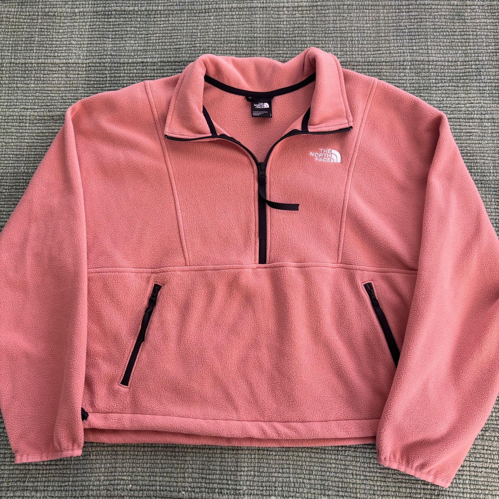 The North Face The North Face light pink womens crop fit quarter zip fleece Size L / US 10 / IT 46 - 1 Thumbnail