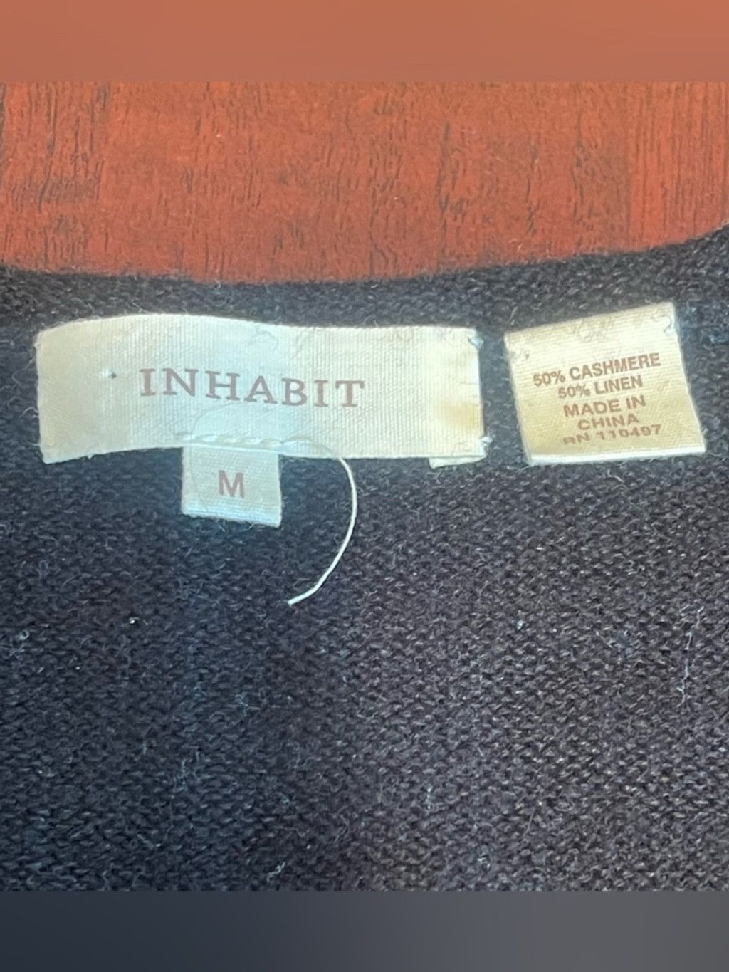 INHABIT Inhabit Cashmere Linen Blend Black V-Neck Tunic Sweater Sz M Size M / US 6-8 / IT 42-44 - 7 Thumbnail