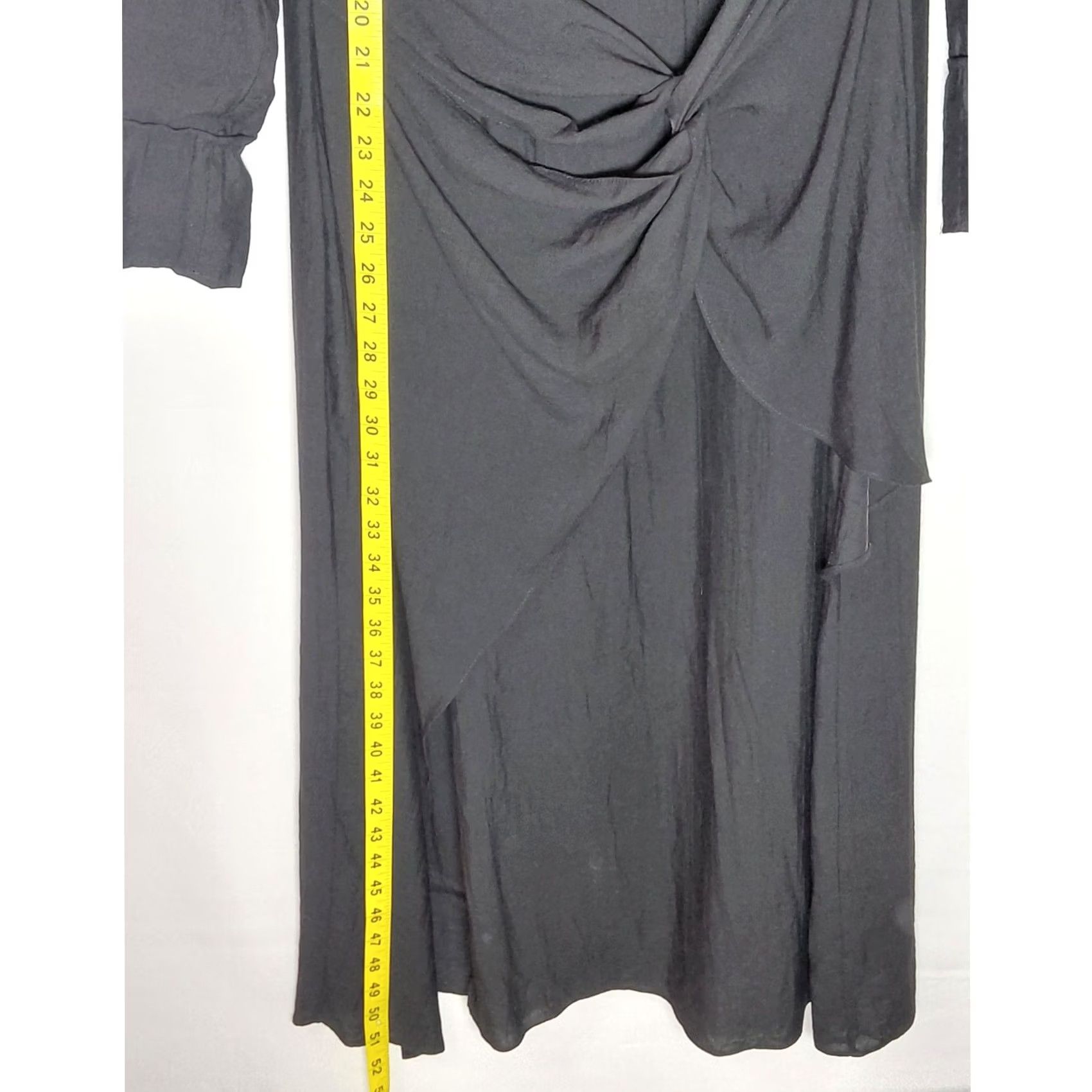 Massimo Dutti Massimo Dutti Black Long Sleeve Dress Solid Crew Neck Midi Women Size L Size L / US 10 / IT 46 - 7 Thumbnail