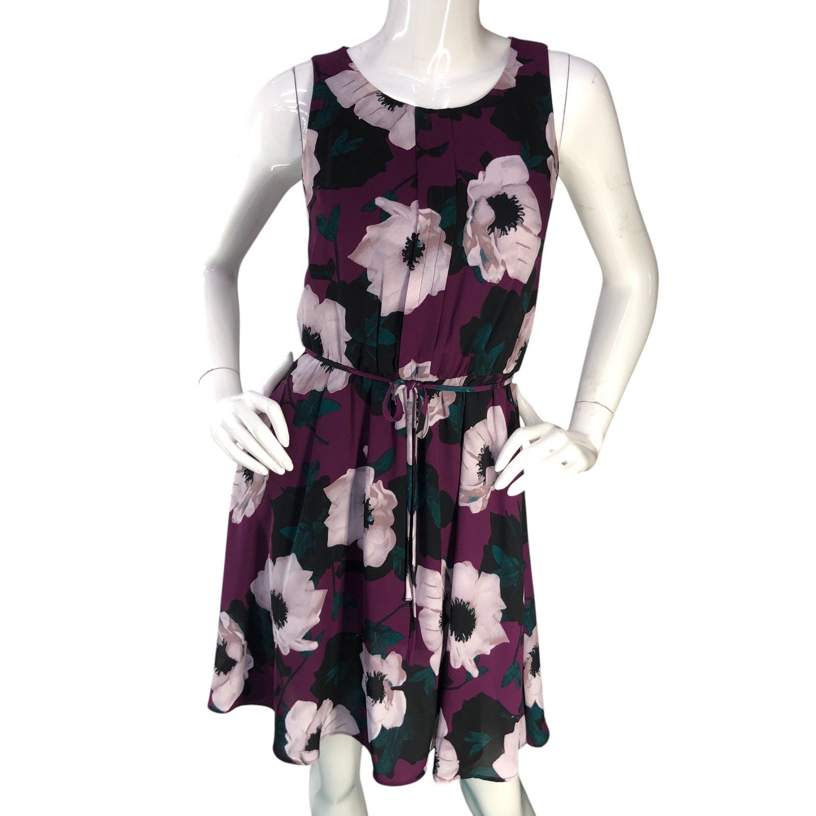 Banana Republic Banana Republic Sz XXSP Dress Sleeveless Floral Print Purple Size XXS / US 00 / IT 34 - 11 Thumbnail