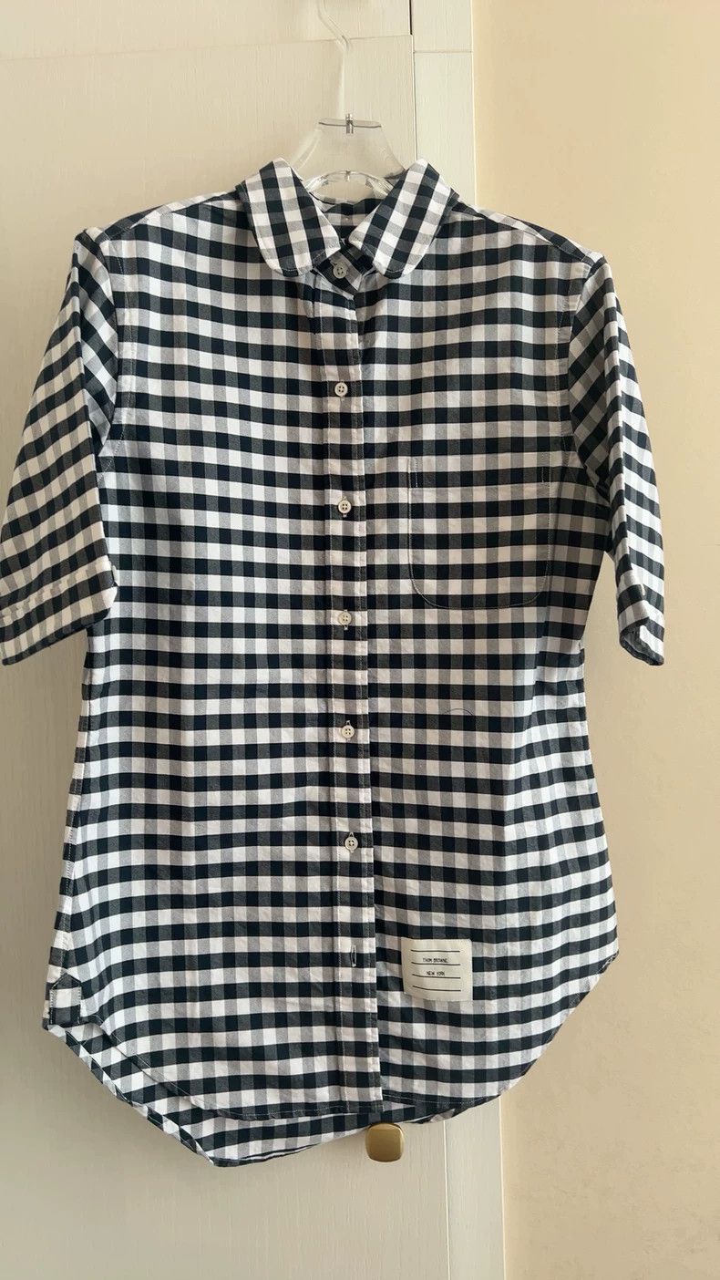 Thom Browne THOM BROWNE Gingham Short-Sleeve Shirt - dmc Size US S / EU 44-46 / 1 - 1 Thumbnail
