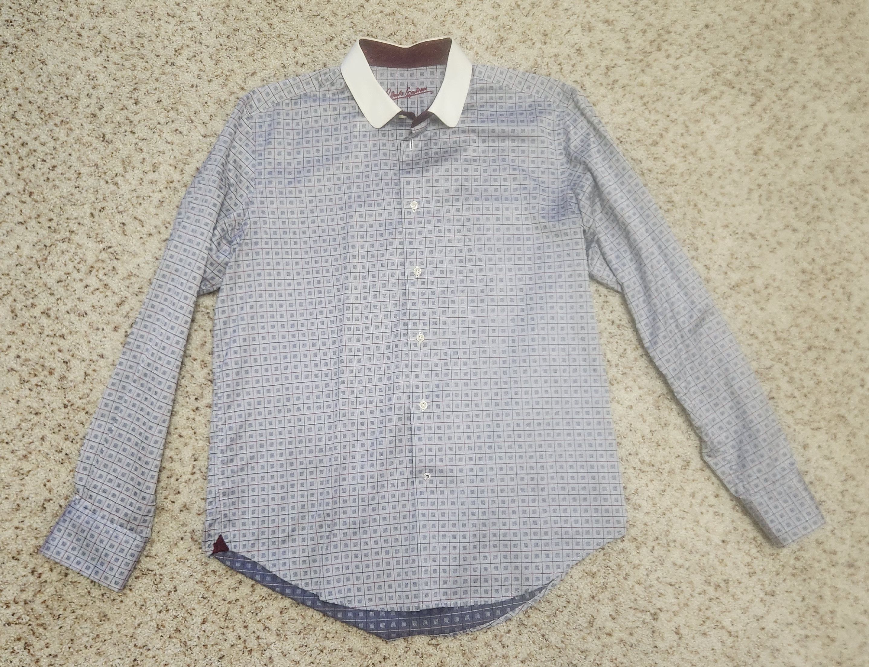 Robert Graham Robert Graham shirt L silver check white collar Size US L / EU 52-54 / 3 - 9 Thumbnail