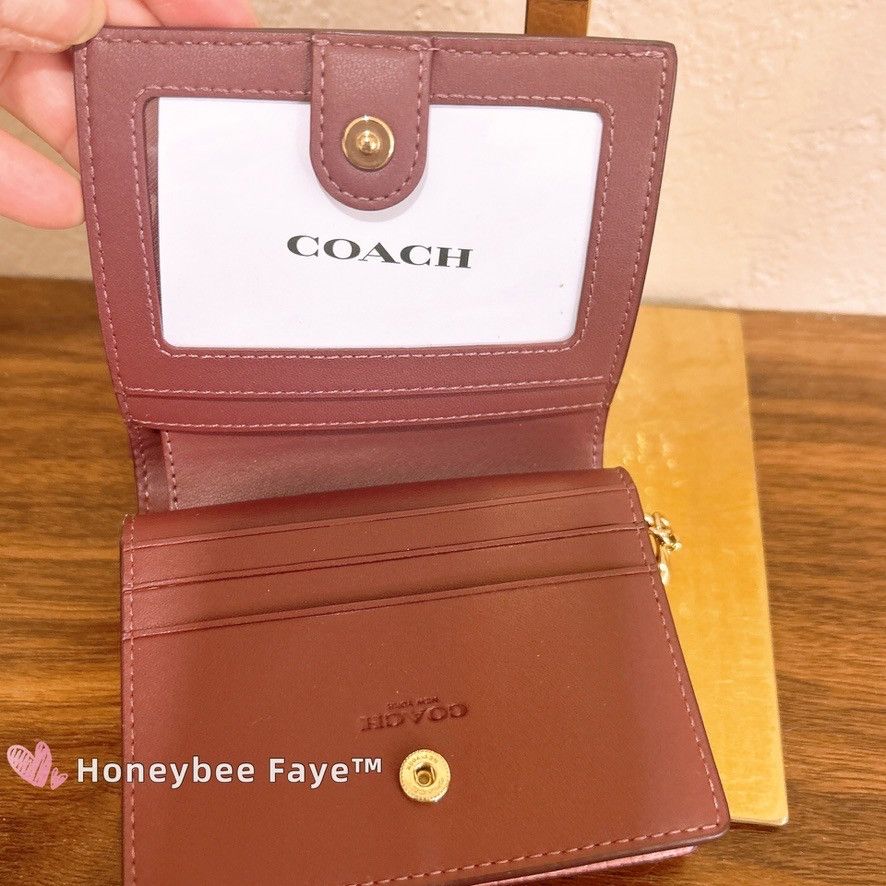 Coach Snap Wallet C2862 Gold/Carnation Size ONE SIZE - 7 Thumbnail