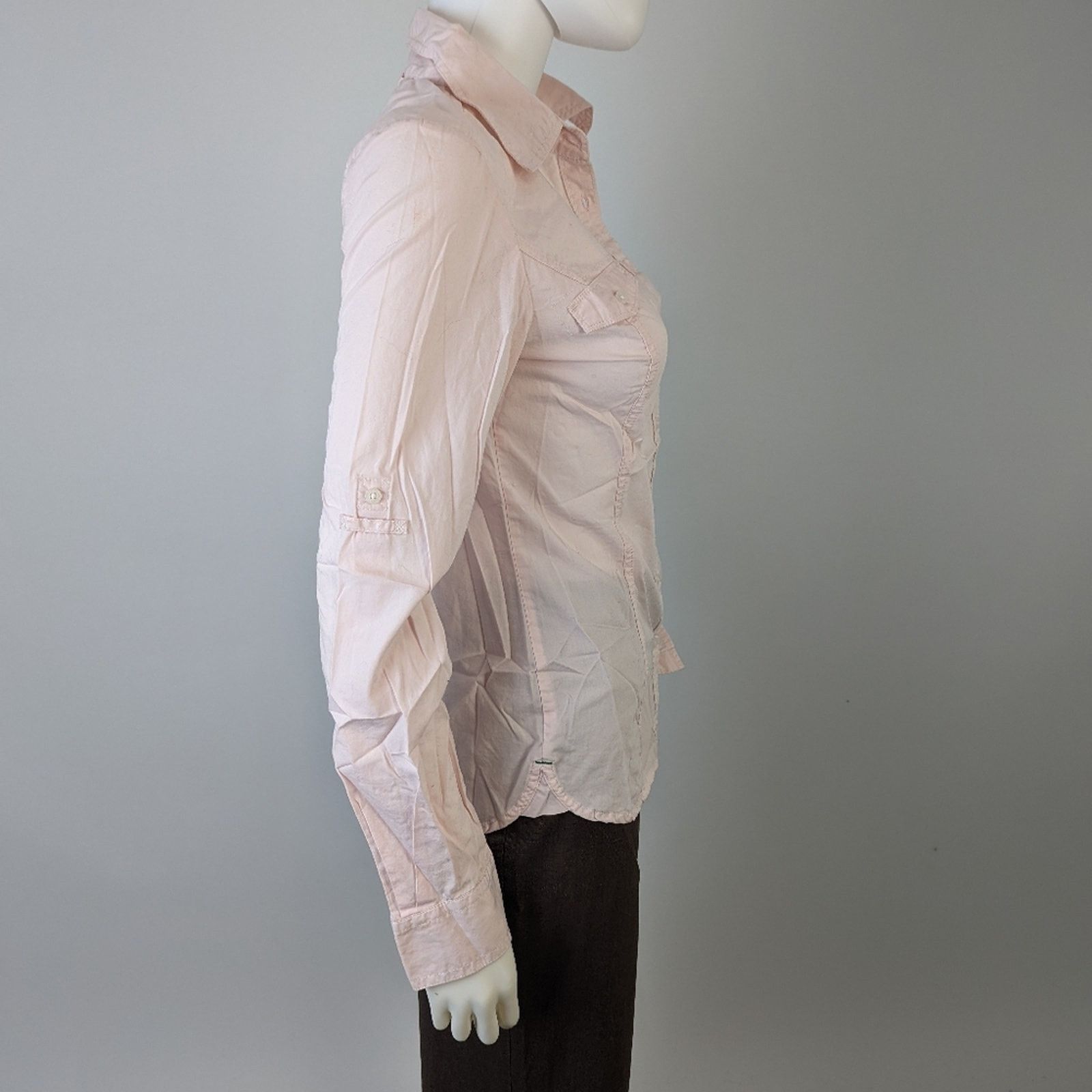 Tommy Hilfiger Tommy Hilfiger Pale Pink Button Front Shirt XS Size XS / US 0-2 / IT 36-38 - 4 Thumbnail