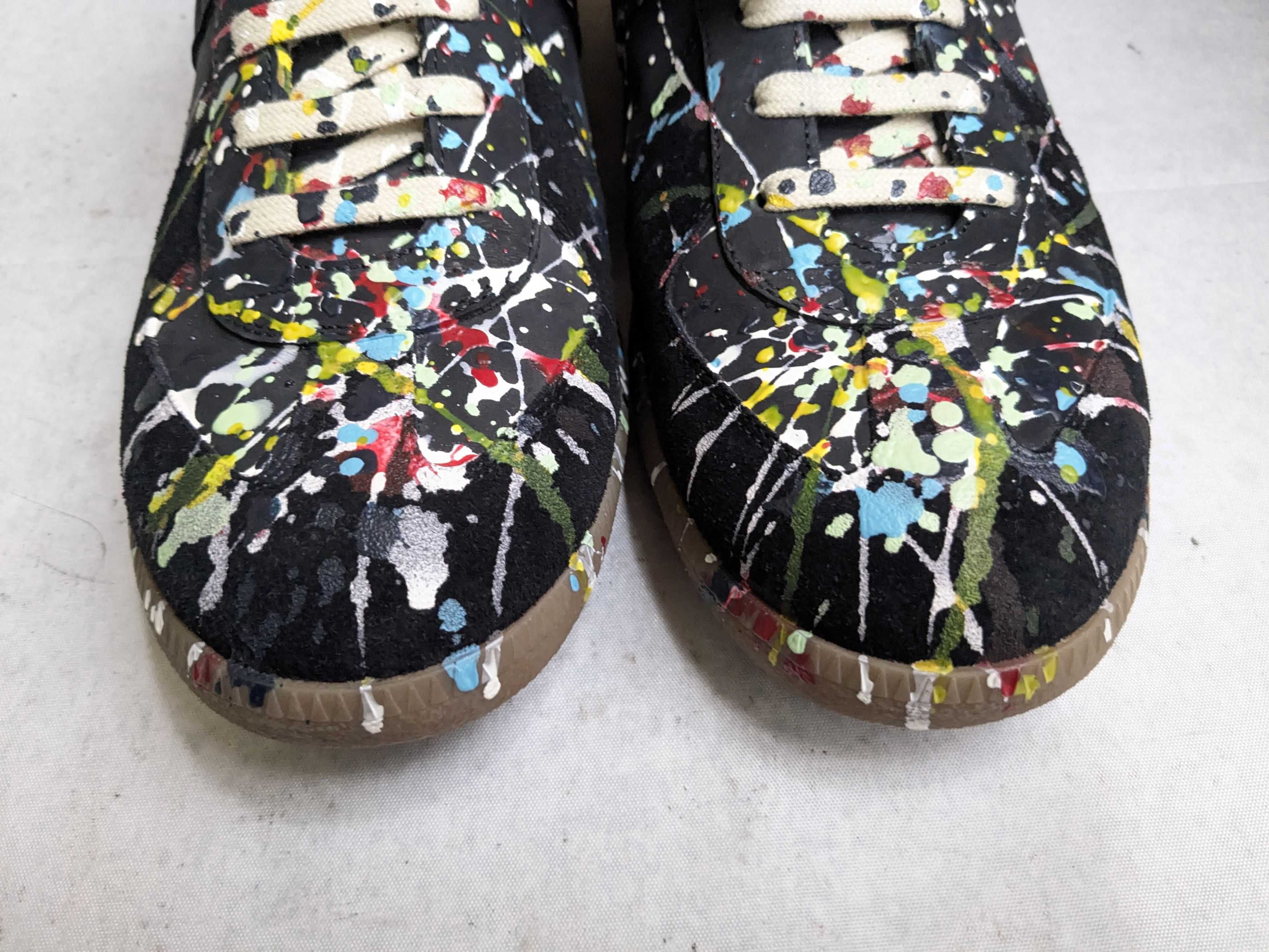 Maison Margiela Maison Margiela GAT Replica Black Paint Splatter 12 45 Low Size US 12 / EU 45 - 4 Thumbnail