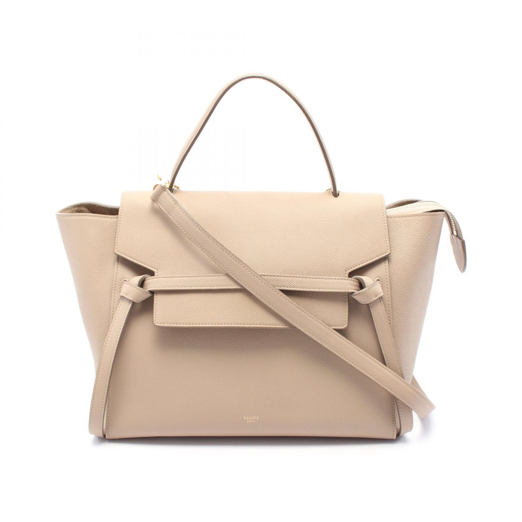 Celine Celine Belt Bag Mini Leather Handbag Leather Handbag 176103 in Beige, Women's