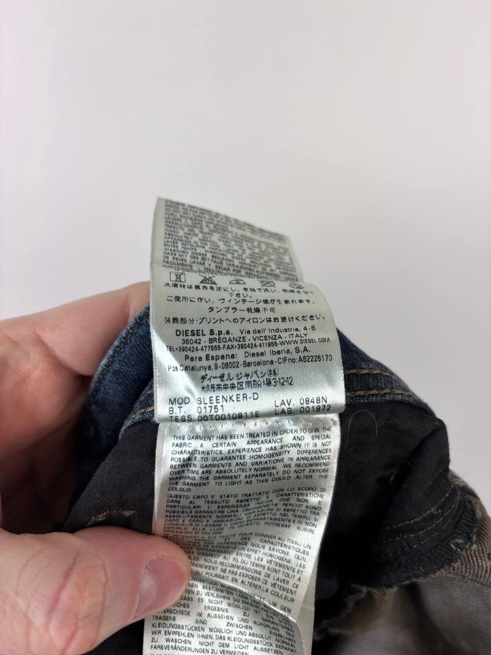 Diesel Mens Diesel Sleenker-d Marble Wash Deinm Jeans Blue Size 32 Size US 32 / EU 48 - 9 Thumbnail