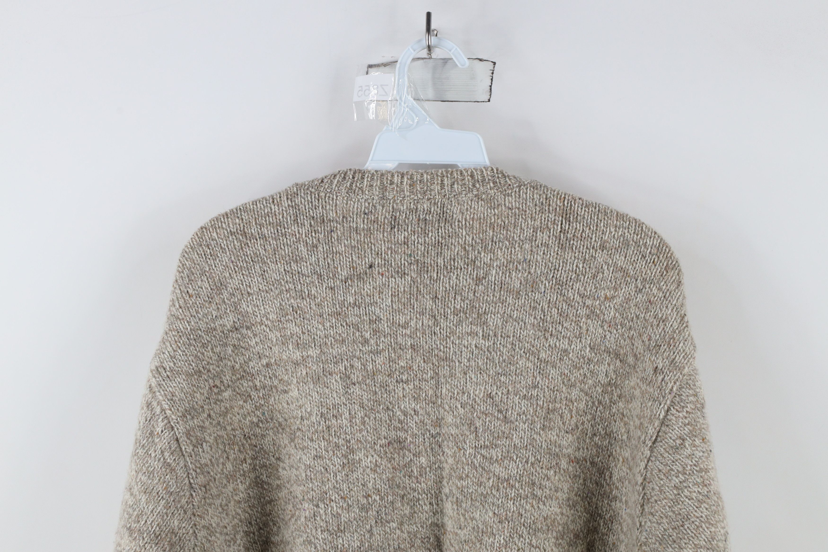 Lands' End × Vintage Vintage 90s Lands End Crewneck Sweater Oatmeal Brown USA Size XL / US 12-14 / IT 48-50 - 7 Thumbnail