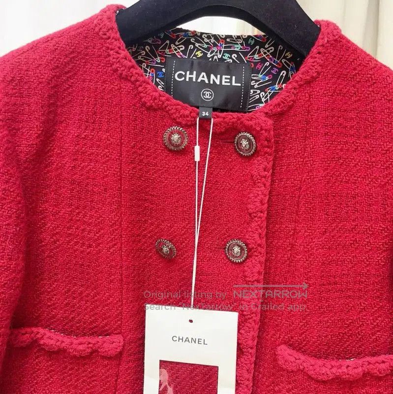 Chanel Chanel Women's Red Long Sleeve Cardigan . Size XS / US 0-2 / IT 36-38 - 3 Thumbnail