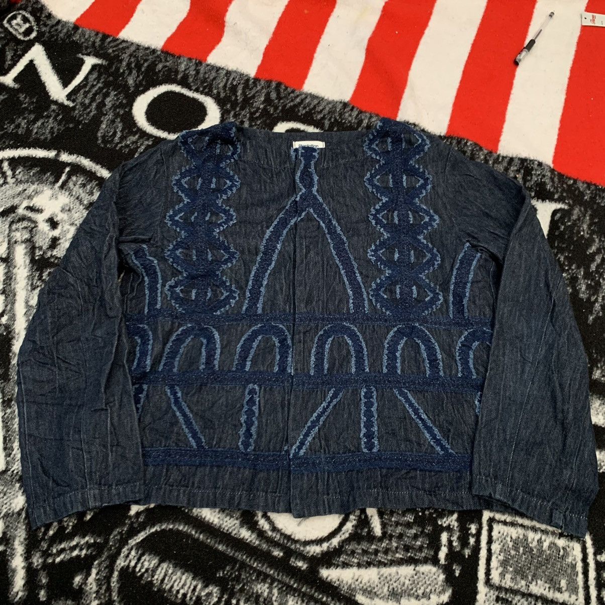 image of Archival Clothing x Issey Miyake Vintage Plantation By Issey Miyake Indigo Dye Tribal Shirt in Indi