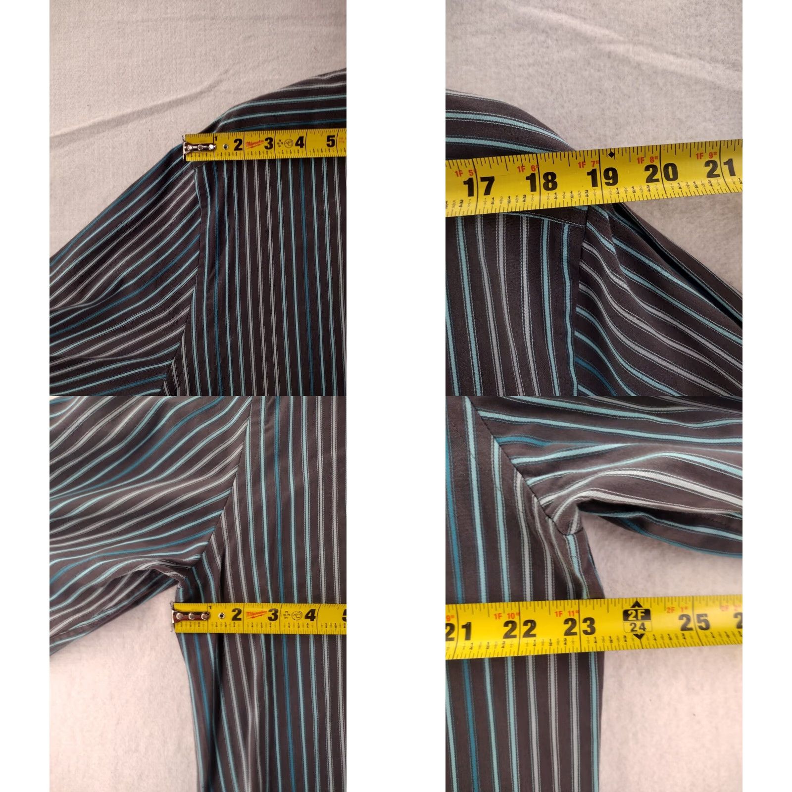 Express Express Mens Large Striped Long Sleeve Button Down Shirt Modern Fit Stretch Size US L / EU 52-54 / 3 - 8 Thumbnail