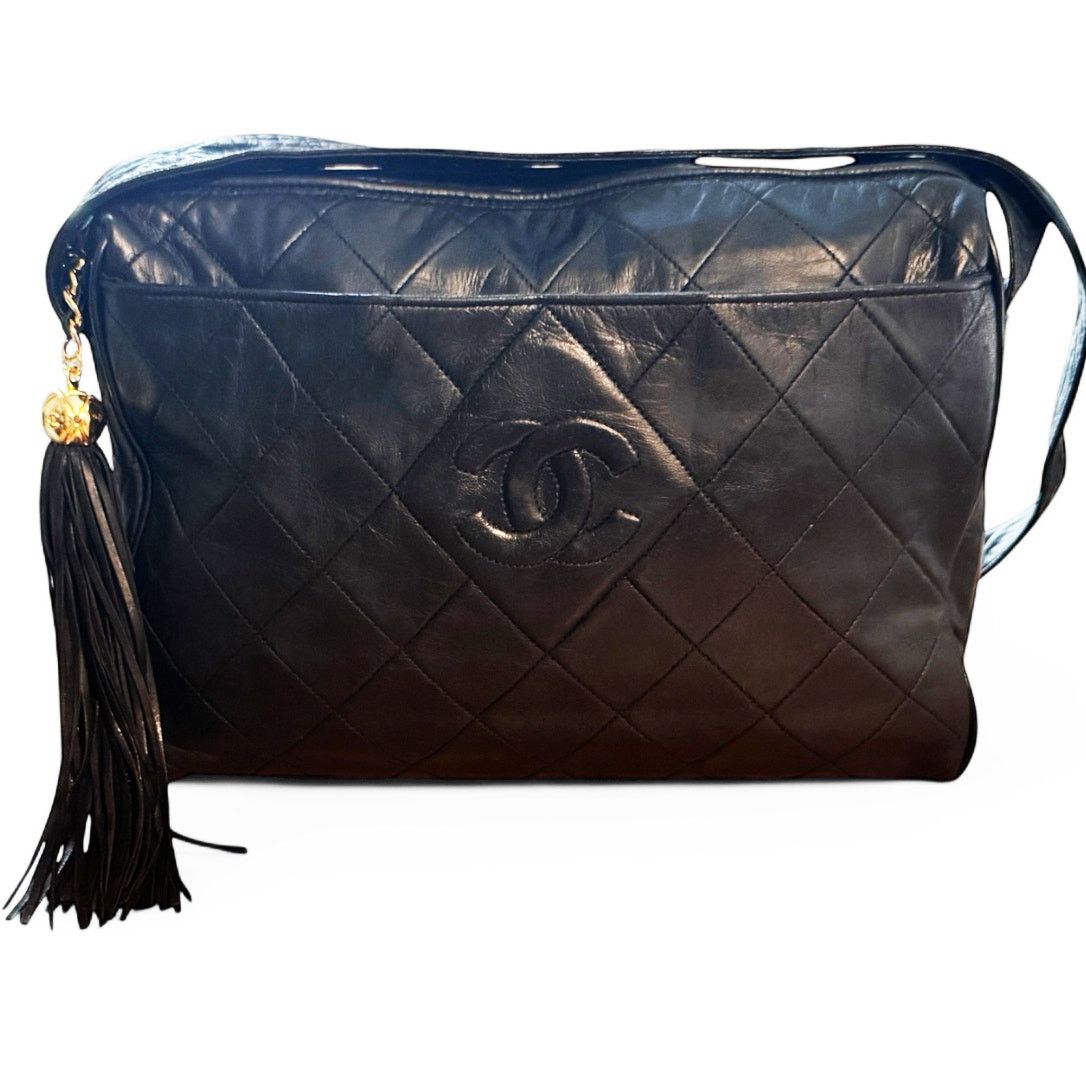 Chanel CHANEL Vintage Diamond CC Quilted Large Lambskin Camera Bag Size ONE SIZE - 15 Thumbnail