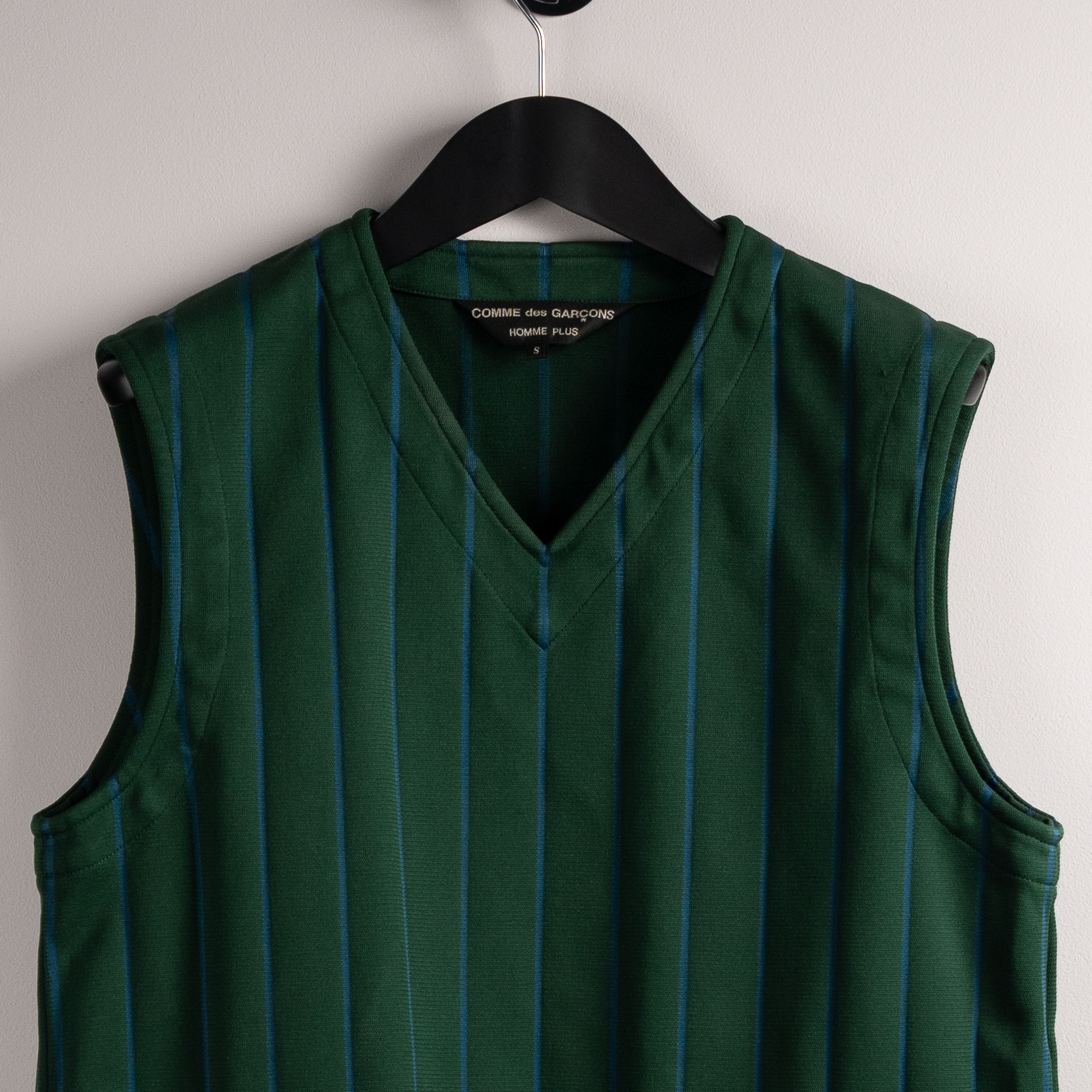 Comme des Garcons Homme Plus Comme Des Garçons Homme Plus SS2003 Striped Vest Green Size US S / EU 44-46 / 1 - 3 Thumbnail