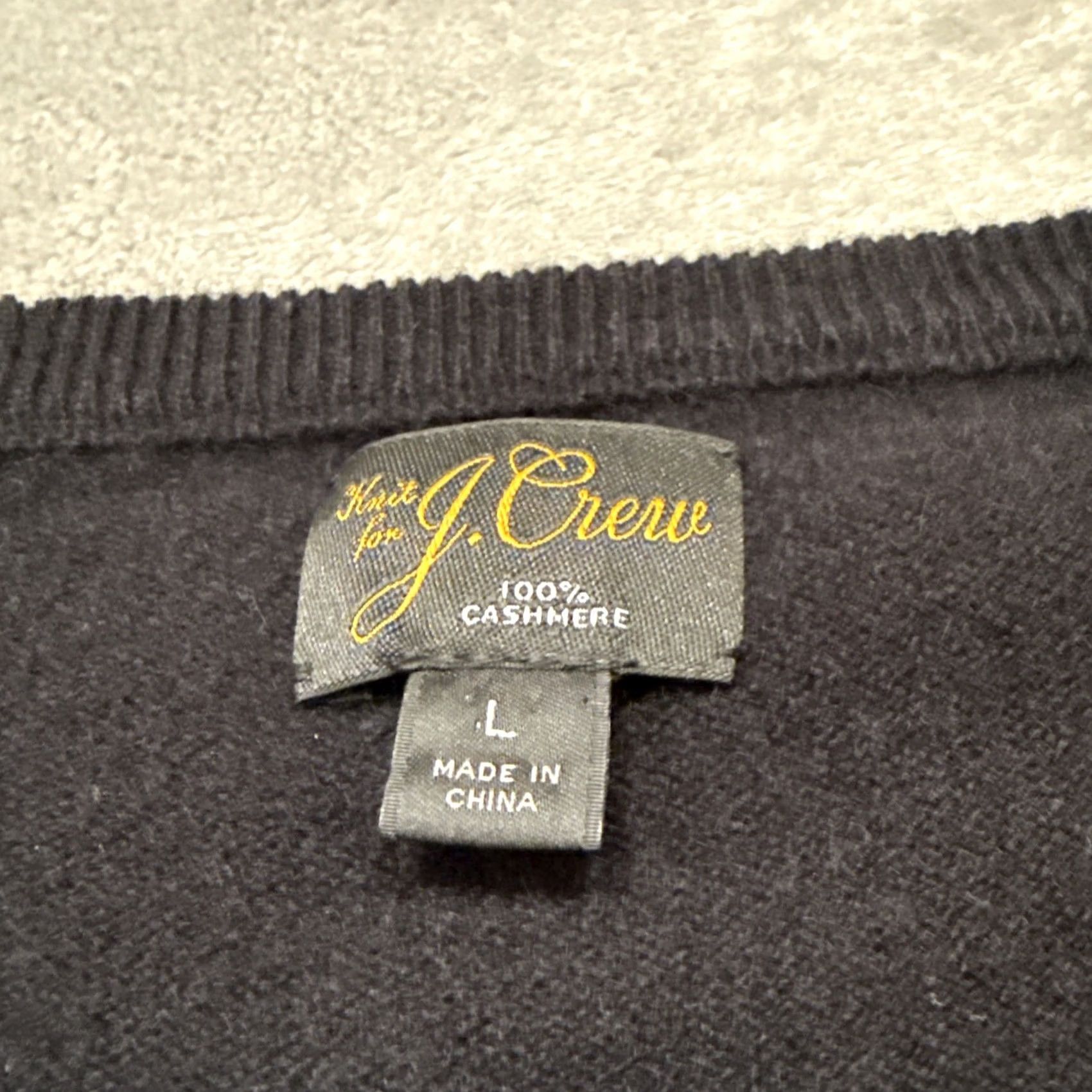 J.Crew J.CREW Mens Large Black Cashmere Knit V-Neck Pullover Sweater Size US L / EU 52-54 / 3 - 3 Thumbnail