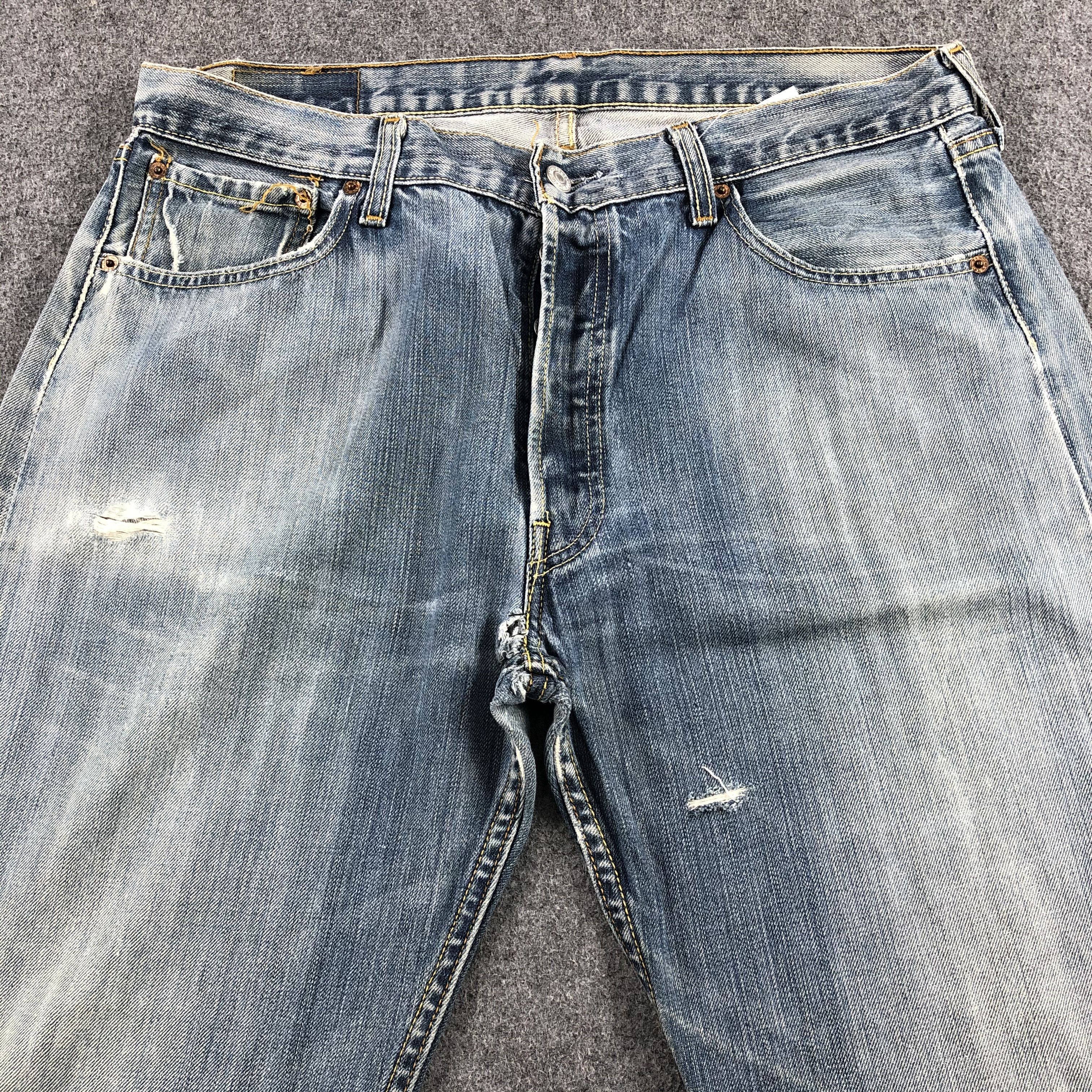 Levi's Vintage Blue Wash Levis 501 Jeans-J1421 Size US 36 / EU 52 - 3 Thumbnail