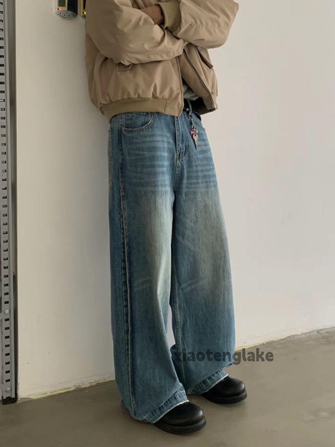 Jean × Vintage washed faded cleanfit yuppie patchwork loose baggy jeans Size US 30 / EU 46 - 1 Thumbnail