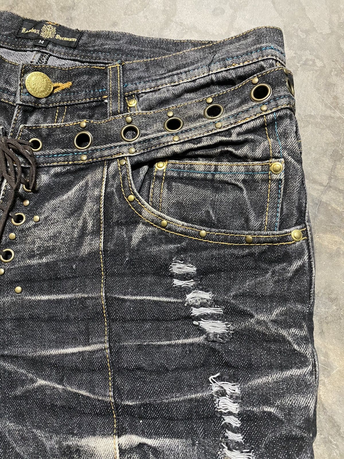 14th Addiction × LOWBOX × Le Grande Bleu (L.G.B.) Flare Jeans Lowbox Bondage Size US 31 - 14 Thumbnail