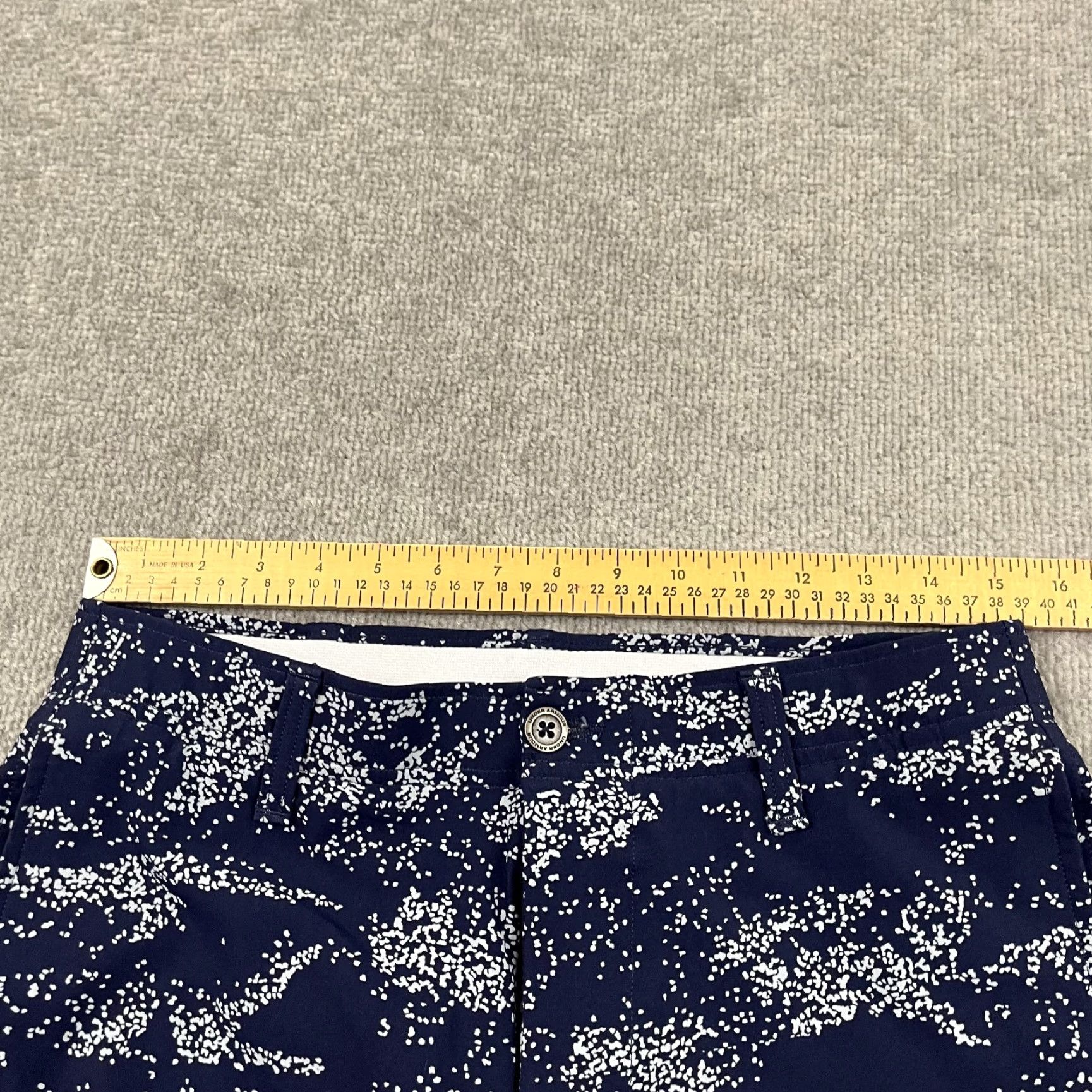 Under Armour Under Armour Mens Chino Shorts 30 / 9" Blue Geometric Printed Performance Golf Size US 30 / EU 46 - 5 Thumbnail