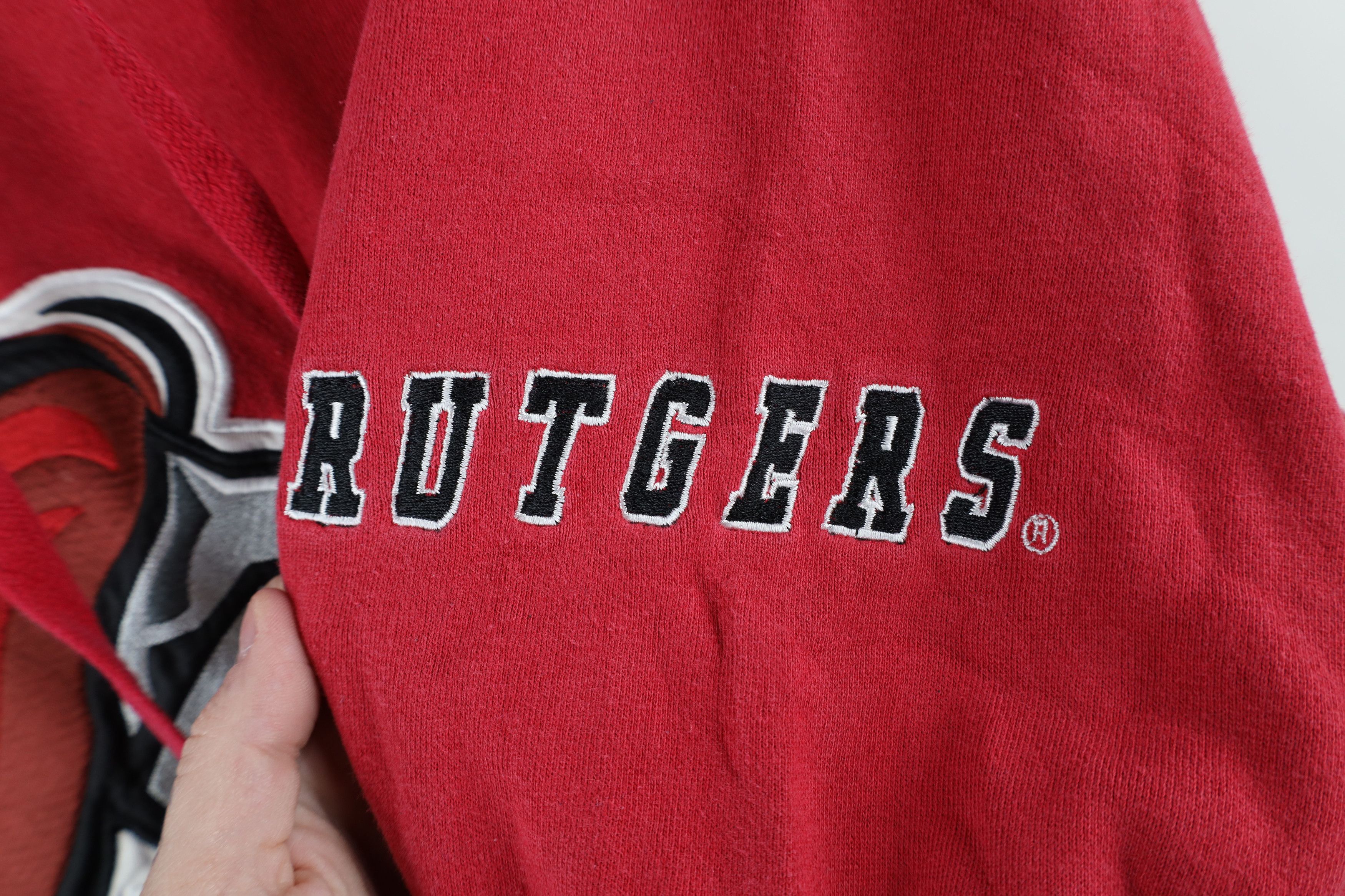 Vintage Vintage Spell Out Rutgers University Hoodie Sweatshirt Red Size US L / EU 52-54 / 3 - 4 Thumbnail