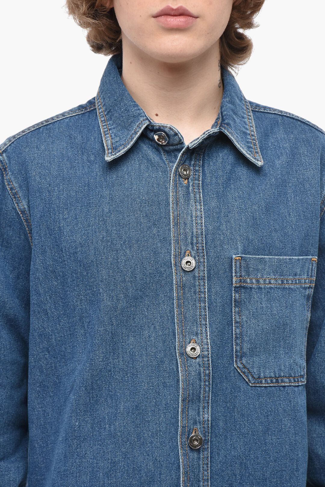 Off-White og1mm0526 Dark-Wash Denim Shirt in Blue Size US XS / EU 42 / 0 - 3 Thumbnail
