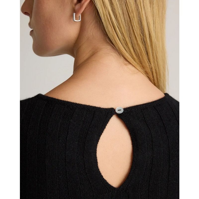 Quince Quince Black Mongolian Cashmere Wide-Rib Midi Dress XL NWT Size XL / US 12-14 / IT 48-50 - 3 Thumbnail