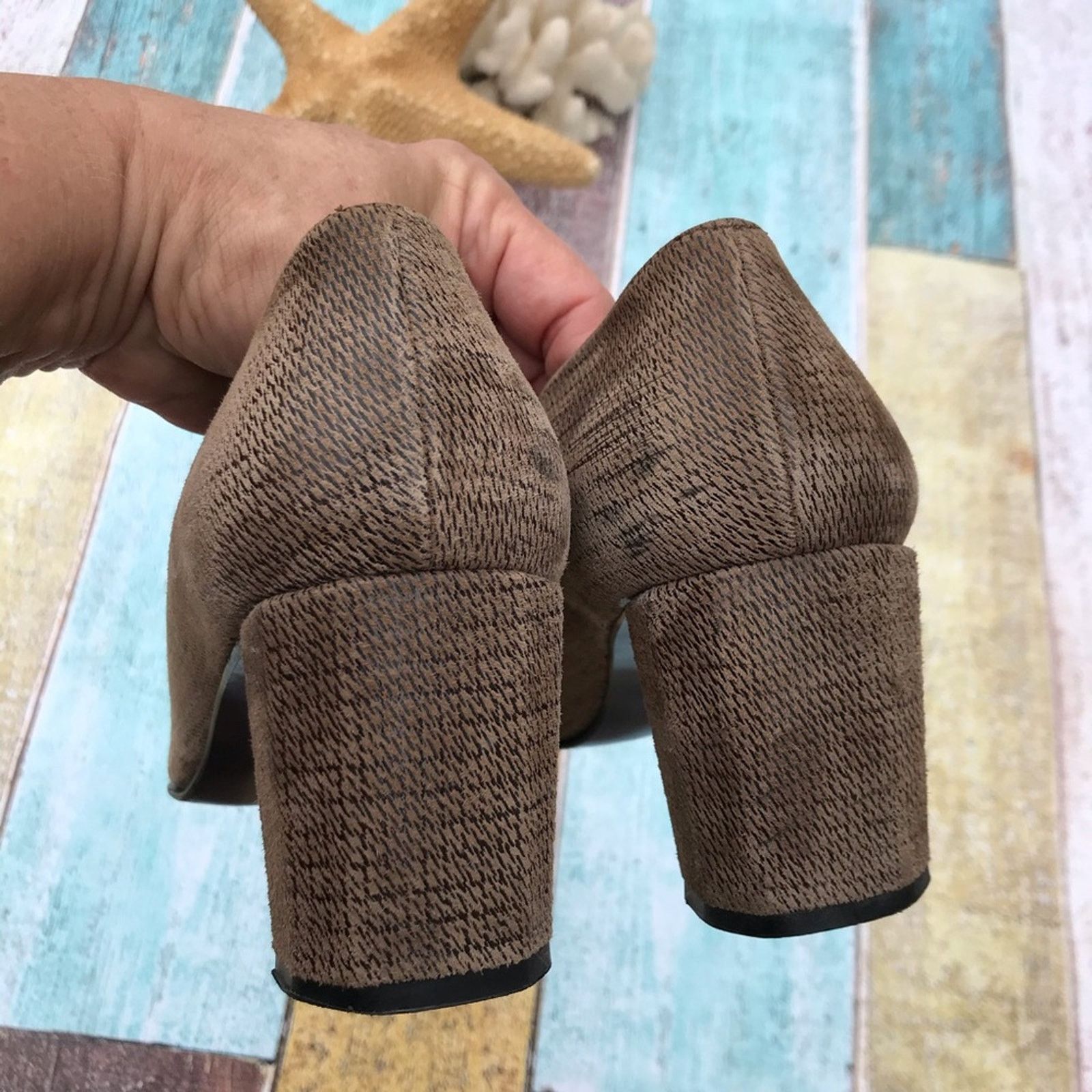 Stuart Weitzman Vintage Stuart Weitzman suede houndstooth chunky heel pump Size US 10 / IT 40 - 5 Thumbnail