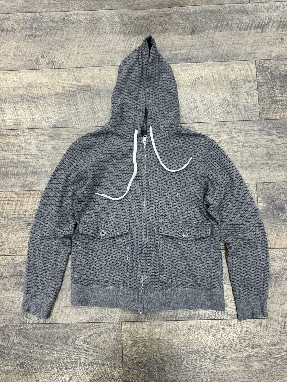 image of Undercover x Uniqlo Uu Diamond Zip Cargo Hoodie (M) in Grey, Men's (Size Medium)