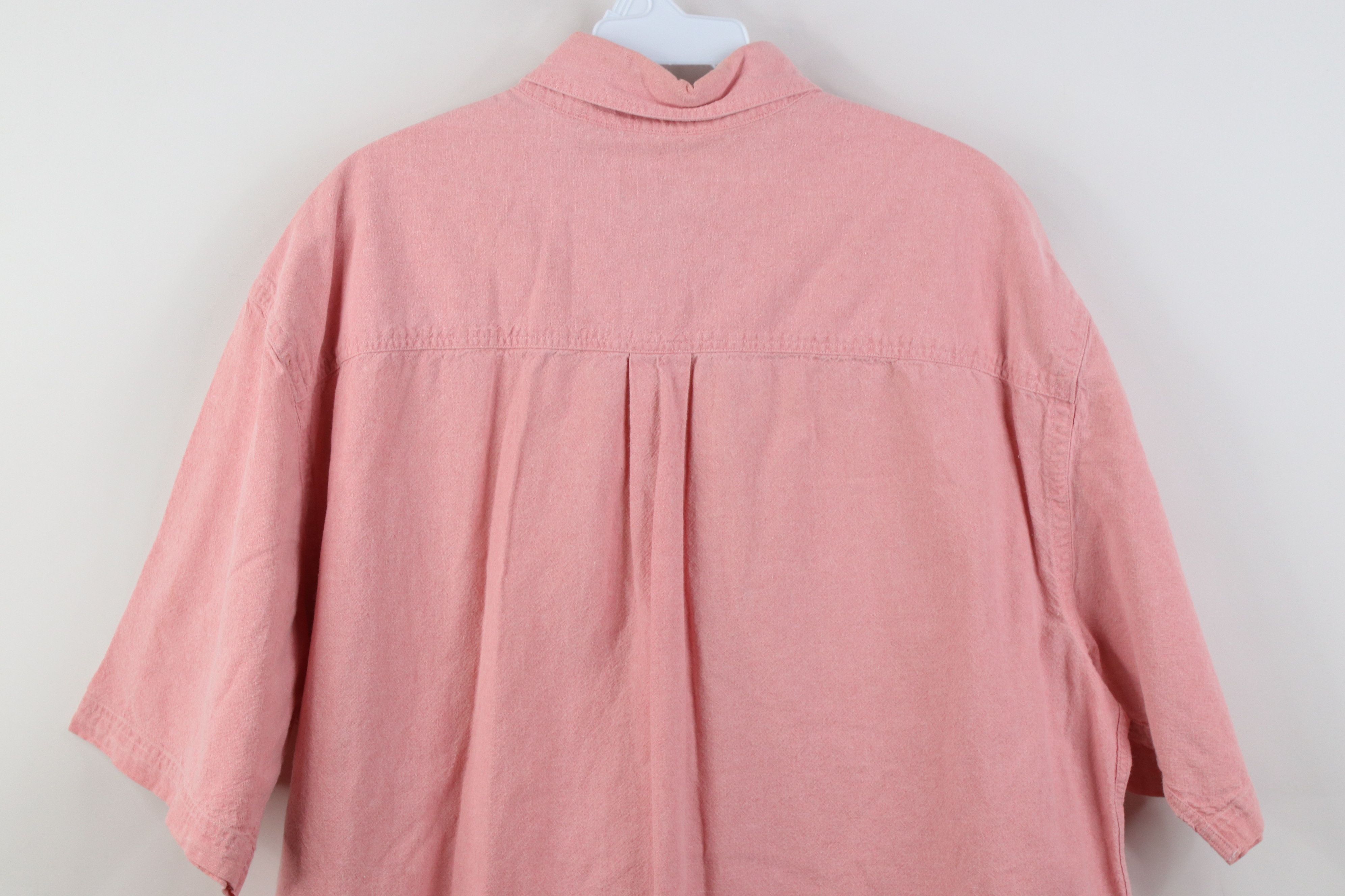 Lands' End Vintage 90s Lands End Short Sleeve Collared Button Shirt Size US L / EU 52-54 / 3 - 12 Thumbnail