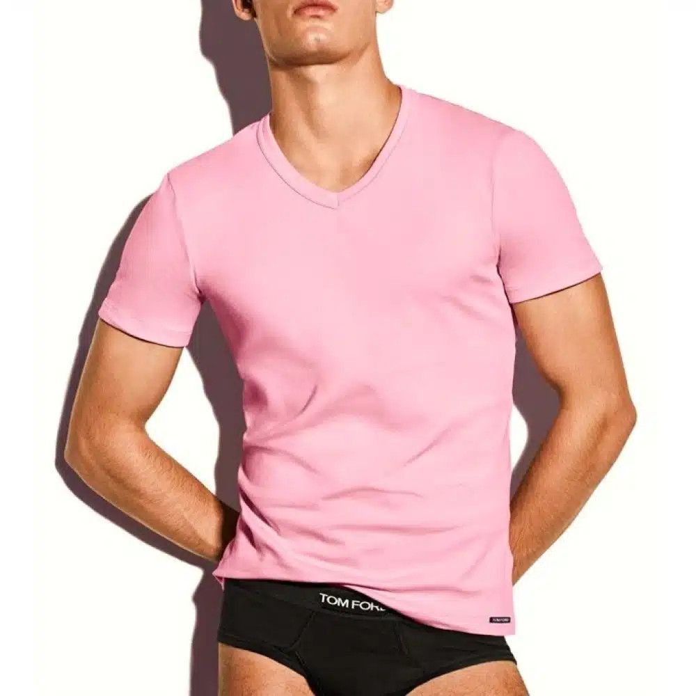 Tom Ford o1loc1c0526 IST4M09 V neck Underwear Cotton T-Shirt in Pink Size US XS / EU 42 / 0 - 1 Preview