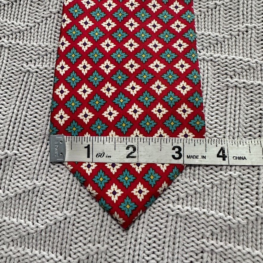Hugo Boss Hugo Boss red geometric flower silk tie Size ONE SIZE - 5 Thumbnail