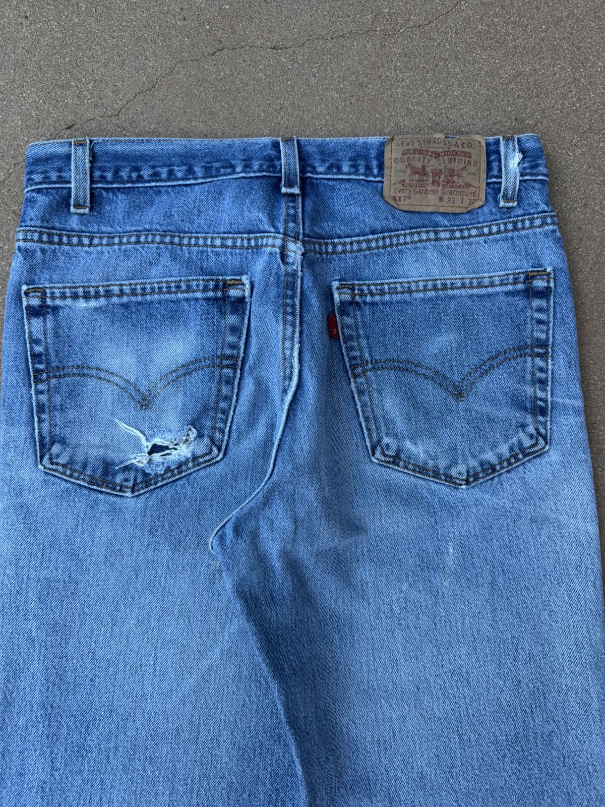 Levi's Vtg 90’s Levi’s 517 Red Tab Bootcut Flare Faded Jeans 32x30 Size US 32 / EU 48 - 7 Thumbnail