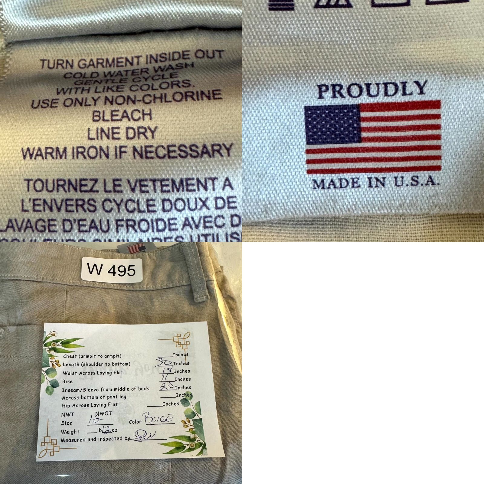 NYDJ NYDJ Pants Capris Women Size 10 Petite Beige Linen Blend Cropped Size 34" / US 12 / IT 48 - 9 Thumbnail