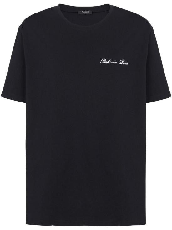 Balmain BALMAIN Men T-Shirts EH1EG010BB17 EAB NOIR BLANC EAB