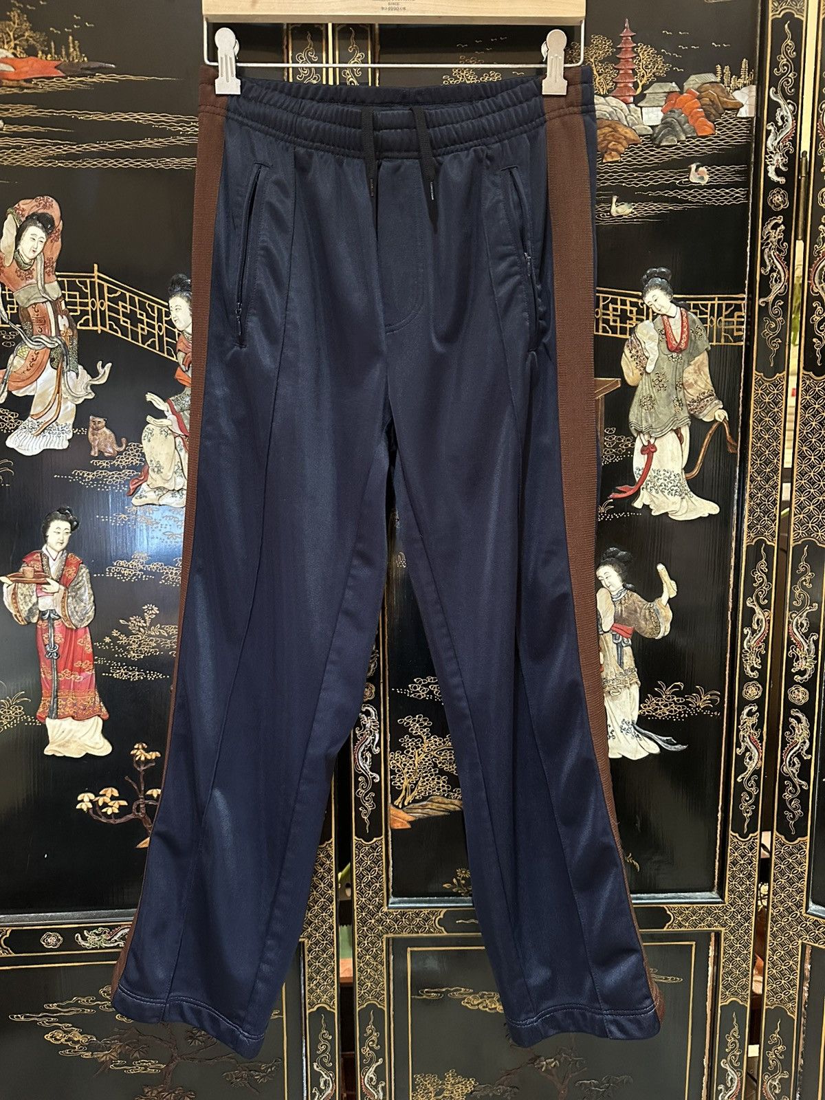 Our Legacy Navy Brown Stripe Track Pants Size US 30 / EU 46 - 1 Thumbnail