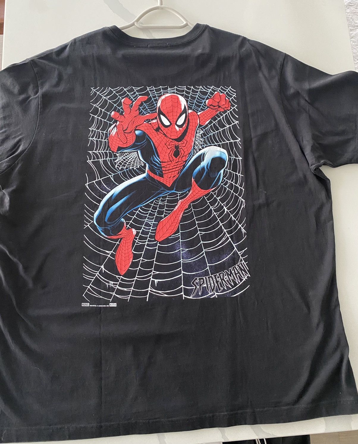 Kith Marvel x Kith Spider-Man Web Logo Tee | Grailed