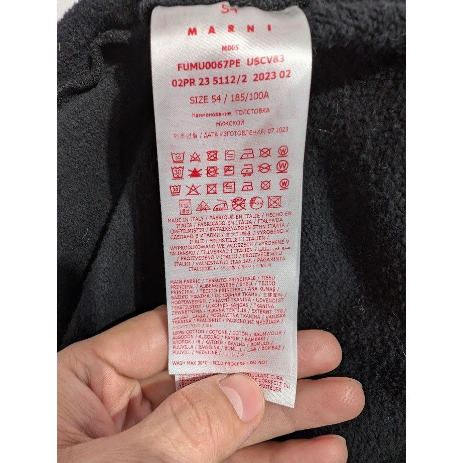 Marni o1rshd1 Brushed Organic Cotton Sweatshirt Hoodie in Black Size US L / EU 52-54 / 3 - 18 Thumbnail