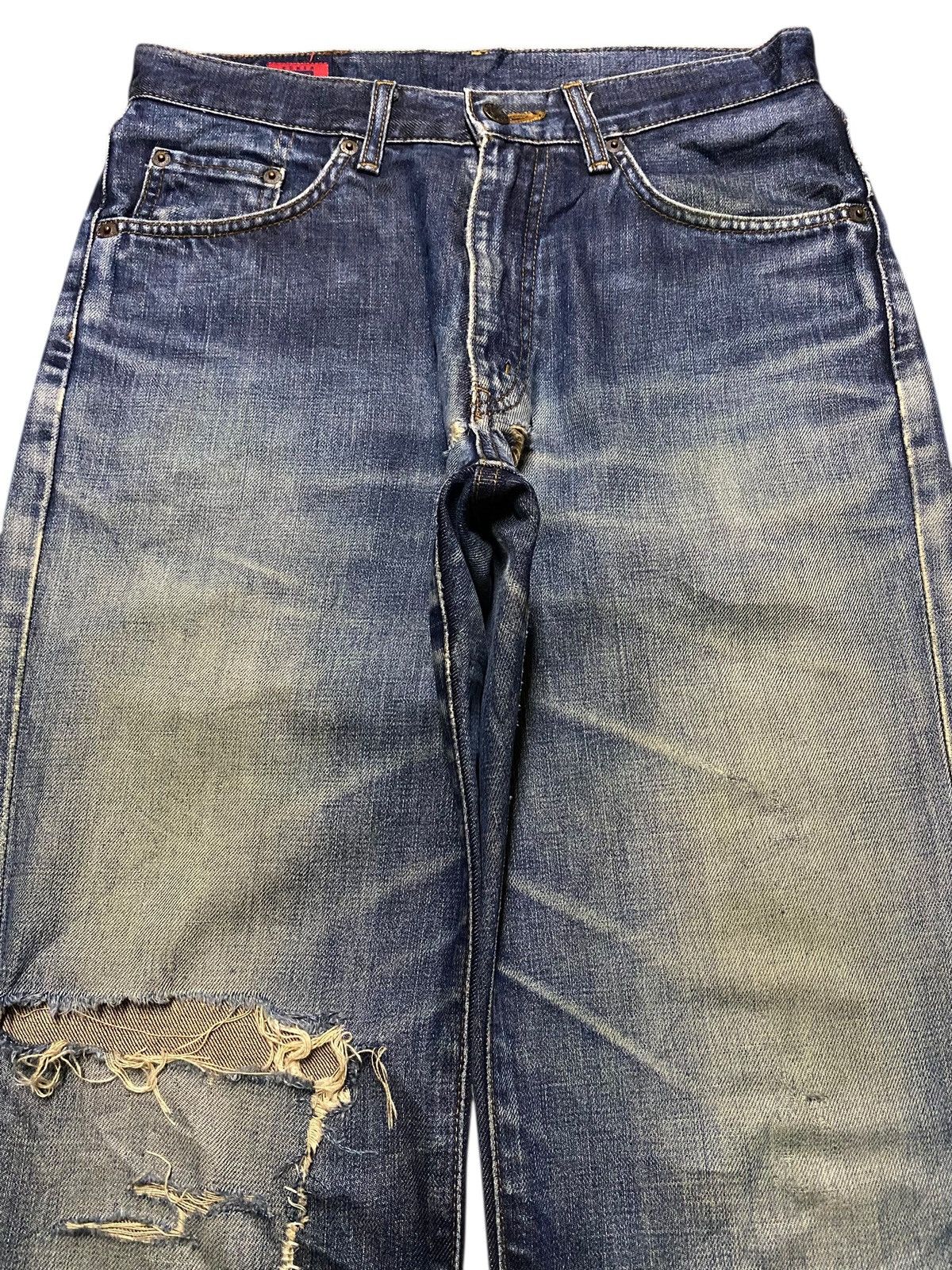 Edwin Vintage Japanese Edwin 503 Distressed Mud Wash Loose Jeans Size US 30 / EU 46 - 3 Thumbnail