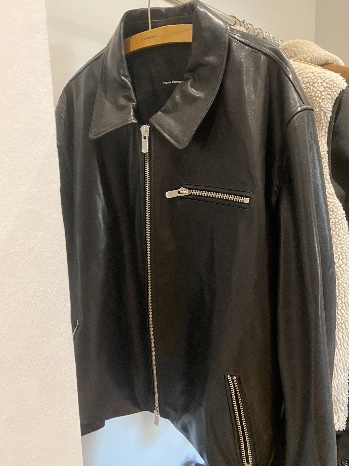 Pearled Ivory Leather Jacket | Grailed