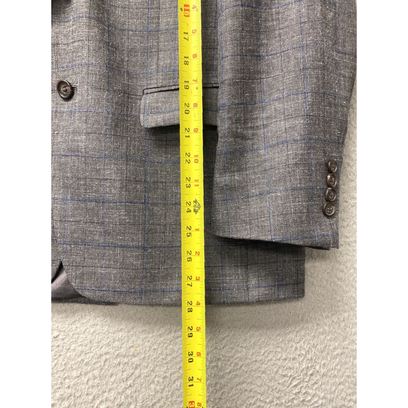 Ralph Lauren Ralph Lauren Blazer Jacket RRL Gray Blue Check 41R Slim Fit Linen Blend Corduroy Men Size 42R - 5 Thumbnail