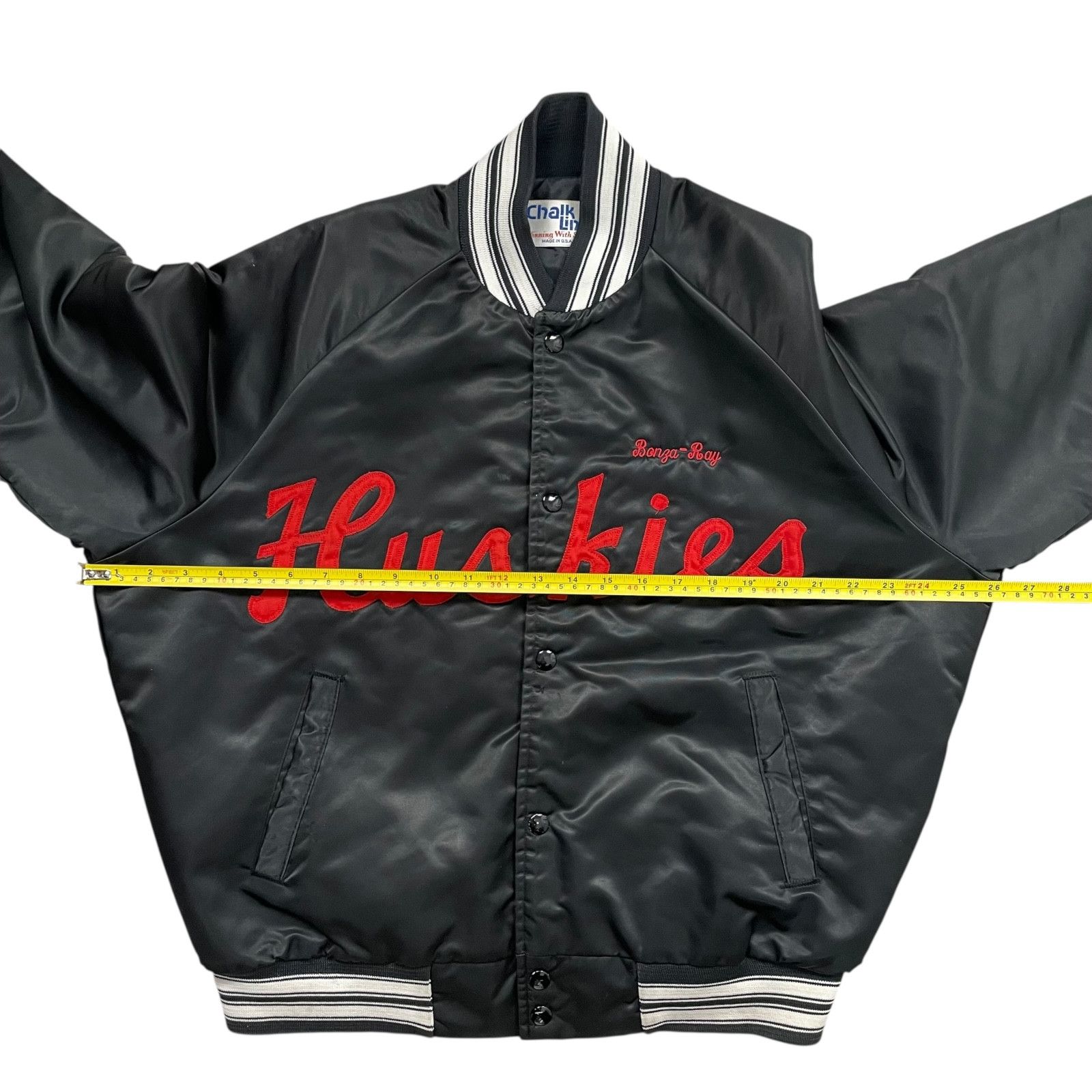 NCAA VTG NIU NORTHERN ILLINOIS HUSKIES SATIN JACKET CHALK LINE L Size US L / EU 52-54 / 3 - 9 Thumbnail