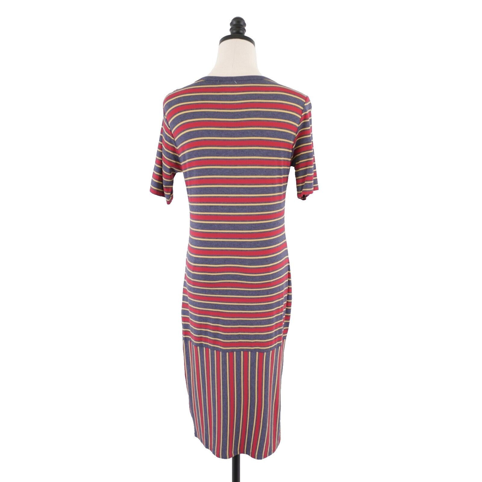 Designer NEW LuLaRoe Julia Gray Red Striped Bodycon Dress Medium Shor Size M / US 6-8 / IT 42-44 - 6 Thumbnail