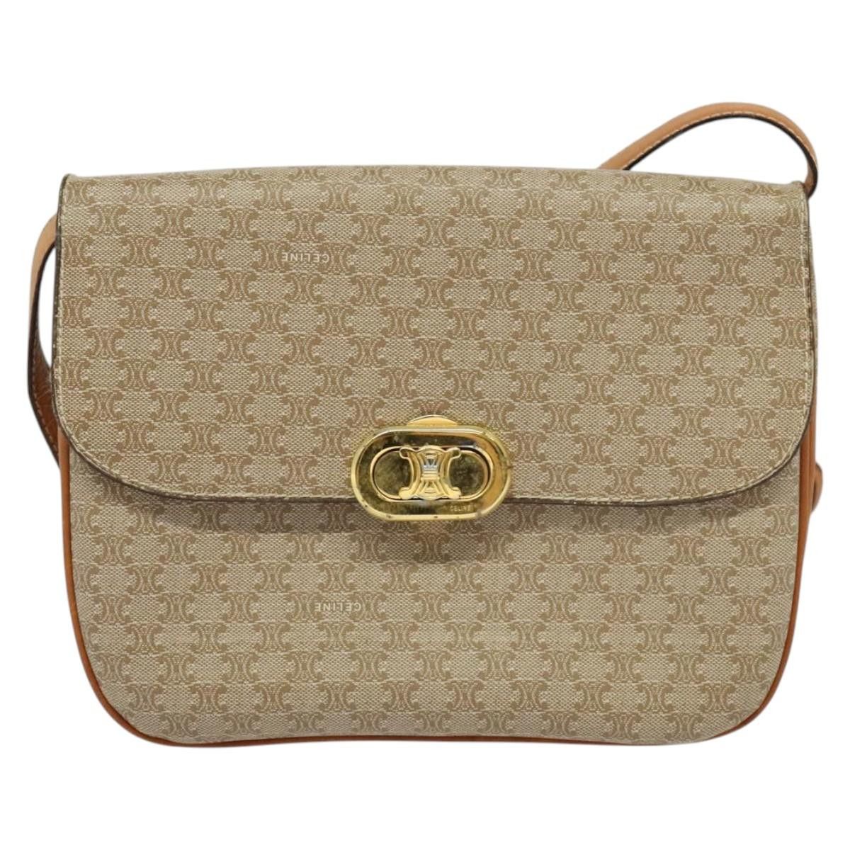 Celine CELINE Macadam Canvas Shoulder Bag Pvc Beige Gold Size ONE SIZE - 2 Thumbnail