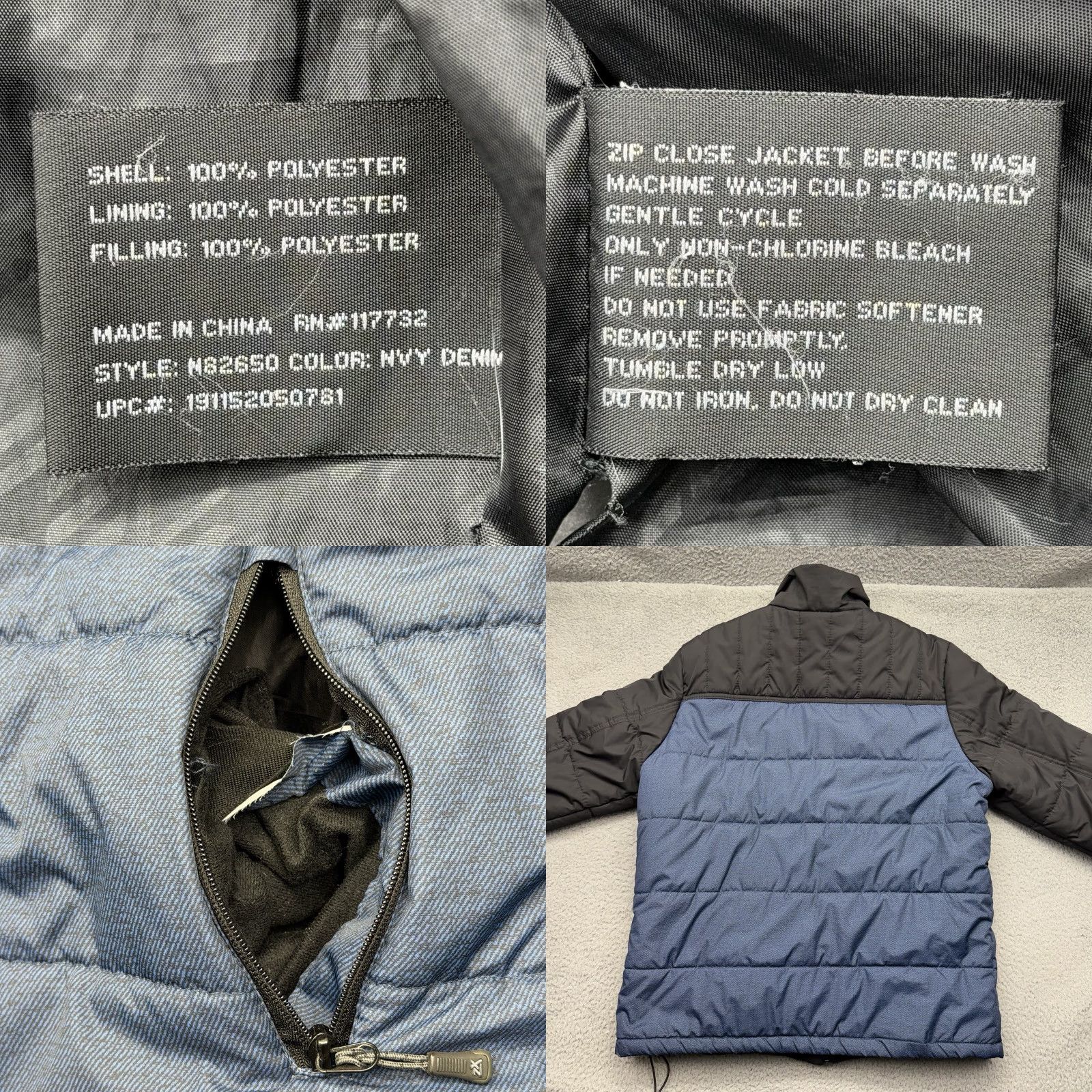 ZeroXposur ZeroXposur N82650 Mens Large Navy Blue Quilted Puffer Jacket Mid Weight Full Zip Size US L / EU 52-54 / 3 - 8 Thumbnail