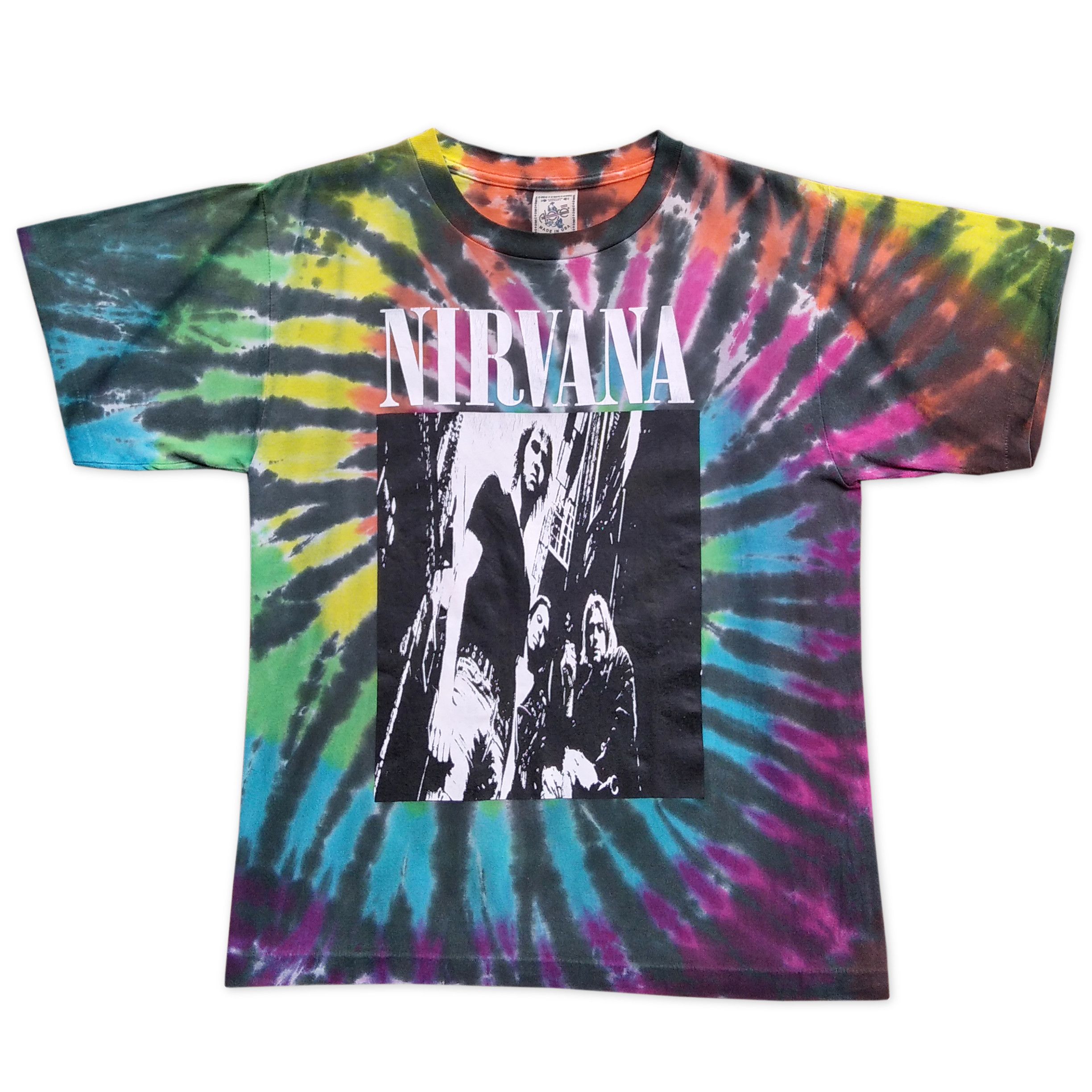 Band Tees Vintage 90s NIRVANA Tie Dye Tshirt Size US M / EU 48-50 / 2 - 1 Thumbnail