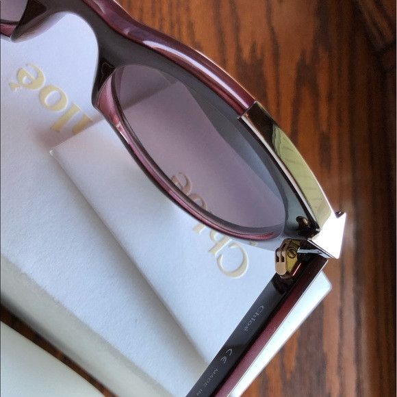 Chloe Chloe oversized Bordeaux cateye arrow sunglasses Size ONE SIZE - 4 Thumbnail