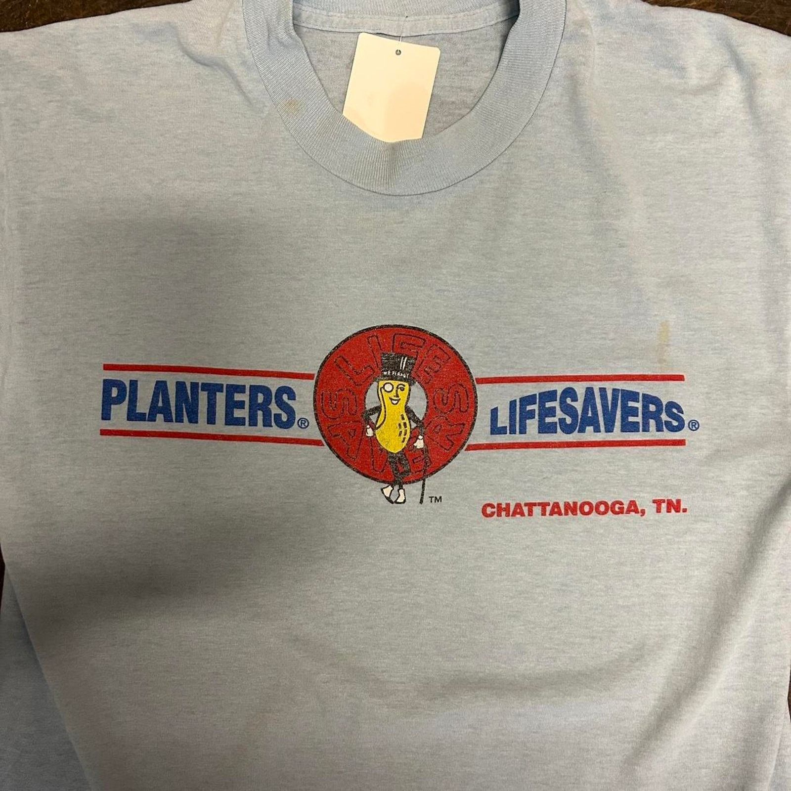 Other Blue vintage 80s Planters Lifesavers t-shirt Size US L / EU 52-54 / 3 - 2 Thumbnail