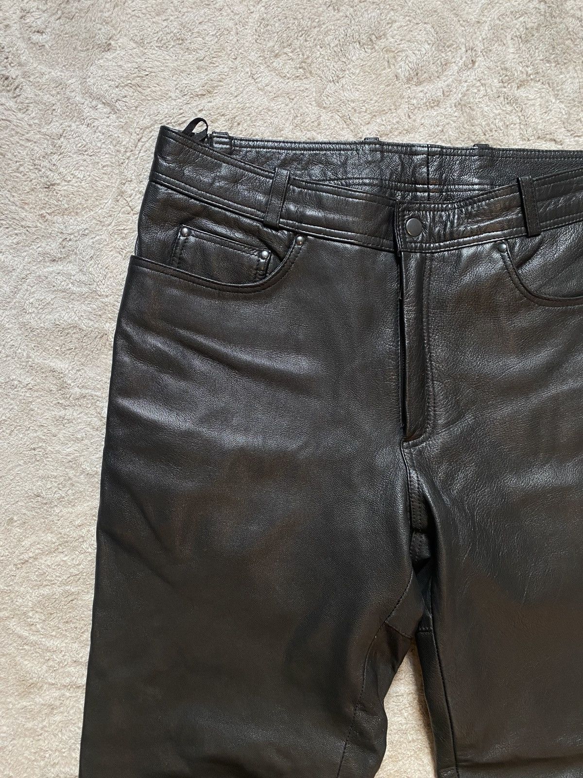 If Six Was Nine Black Vintage Goat Leather Opium Pants Size US 35 - 5 Thumbnail