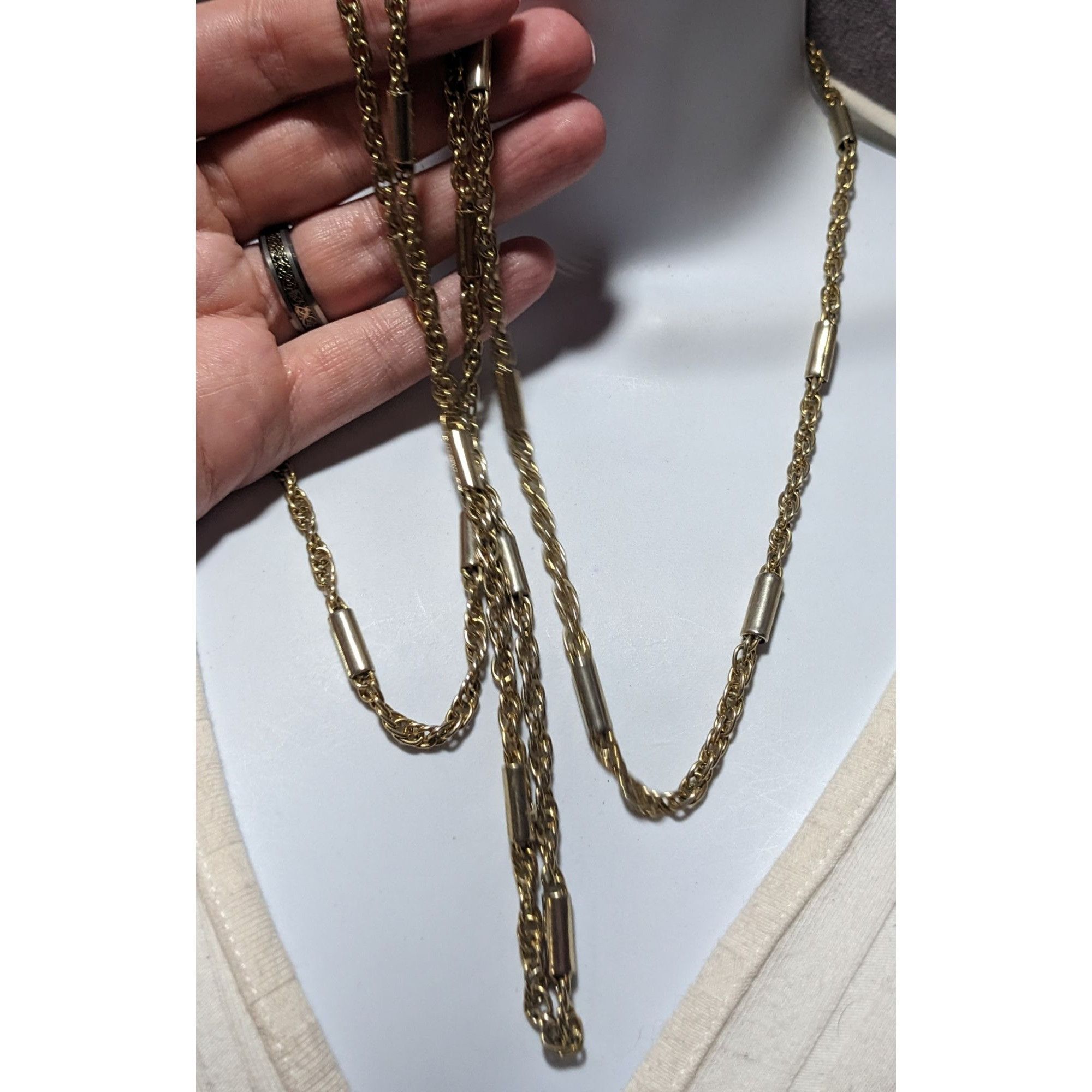 Other Gold Abstract Pillar Link Chain Necklace Size ONE SIZE - 6 Thumbnail